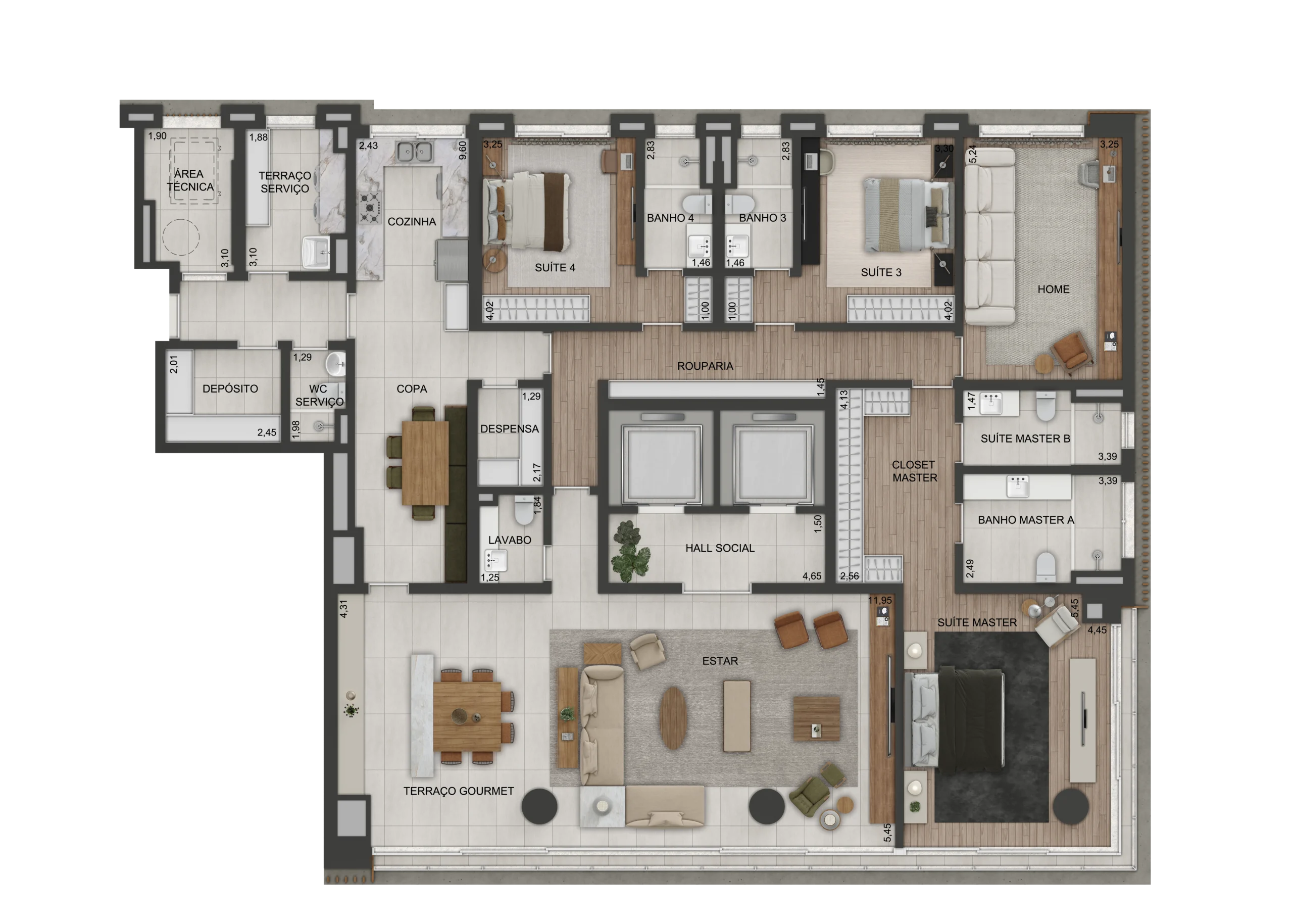 Planta 293m² Tipo B Com Cota